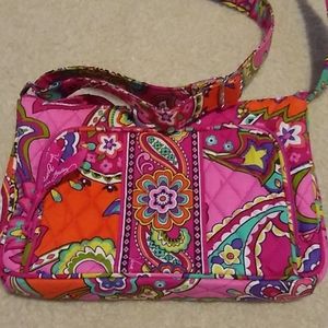 Pink and orange floral handbag